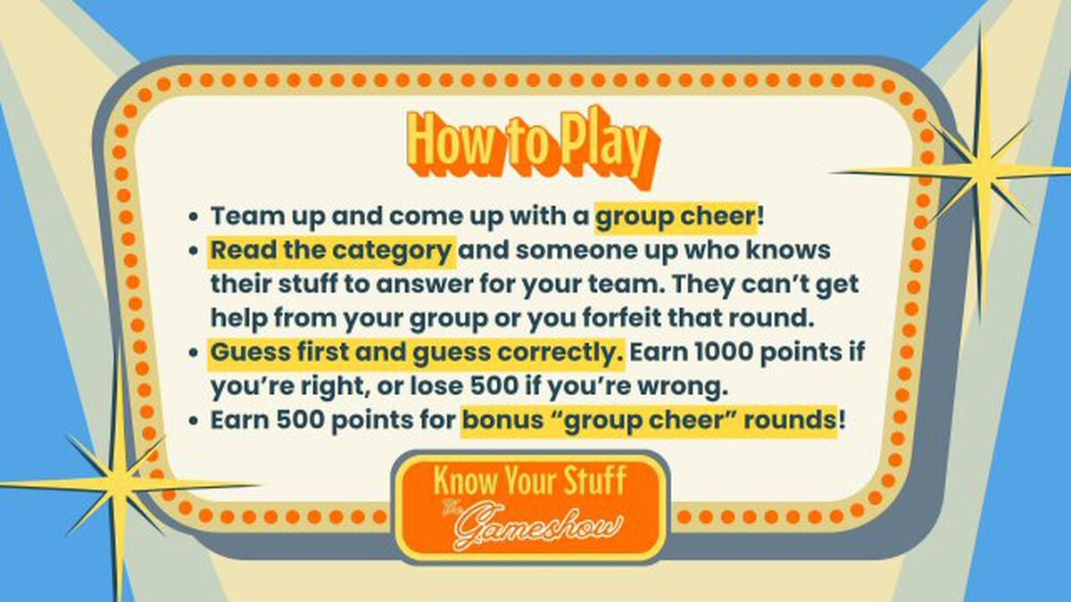 KNOW YOUR STUFF &ndash; THE GAMESHOW! image number null